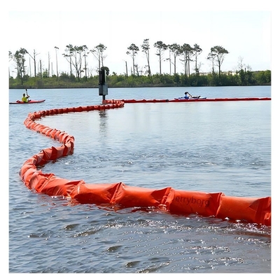 Boom de confinement en PVC flottant orange pour les fuites de déversements d'eau