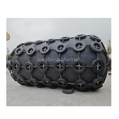 Fender/Bumper/Défense en caoutchouc marine pneumatique de type Yokohama avec chaîne et filet de pneus